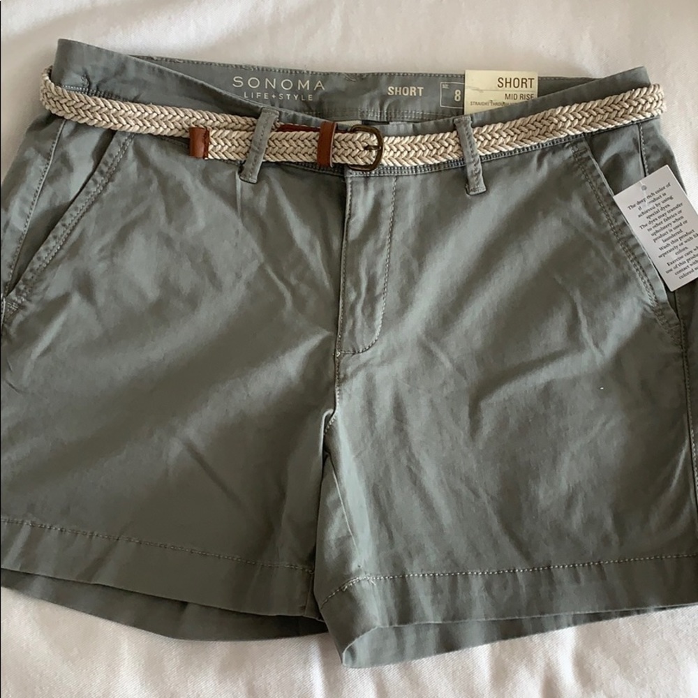Green khaki shorts